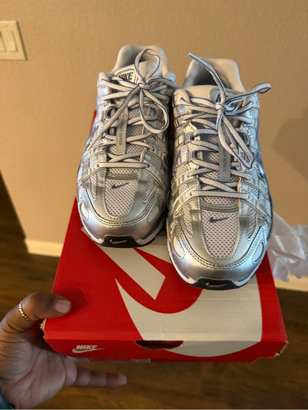 Nike Kids Silver Metallic Athletic Sneakers